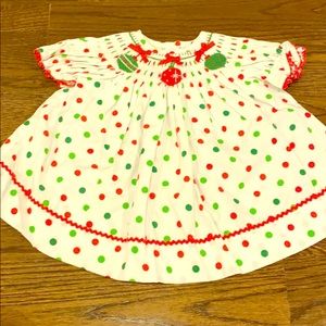 Smocked Christmas Dress, size 3month